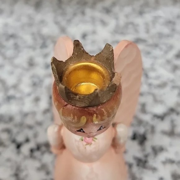 Vintage wooden handpainted angel candle holders - Picture 8 of 9